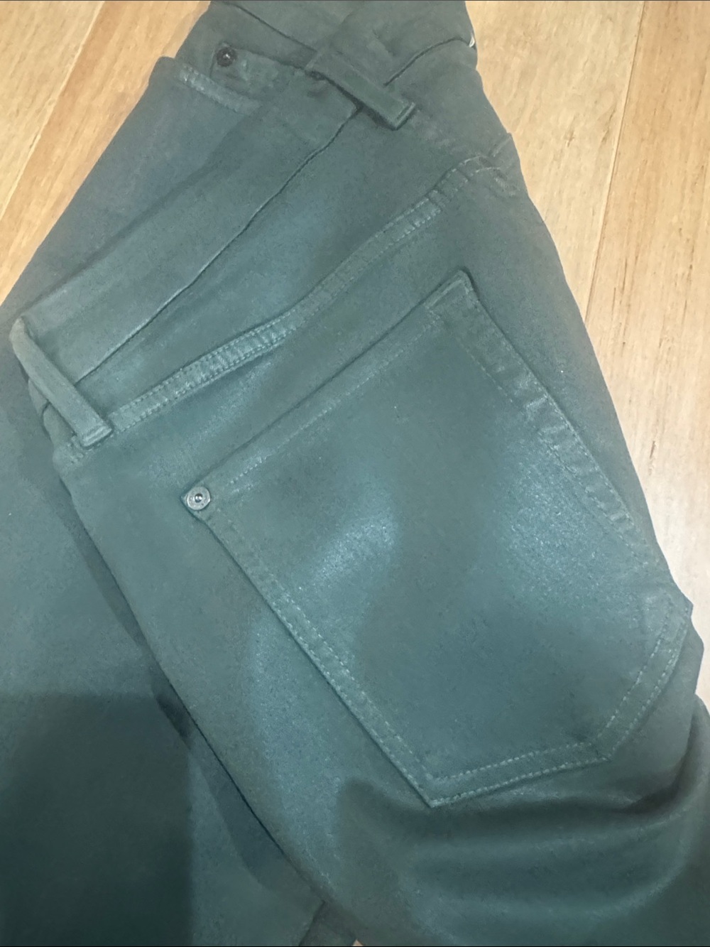 7 For All Mankind Dark Green Skinny Women's Pants - Picture 4 of 4